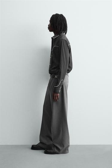 CHEMISE WESTERN À LISERÉS - Gris de Zara - Image 3