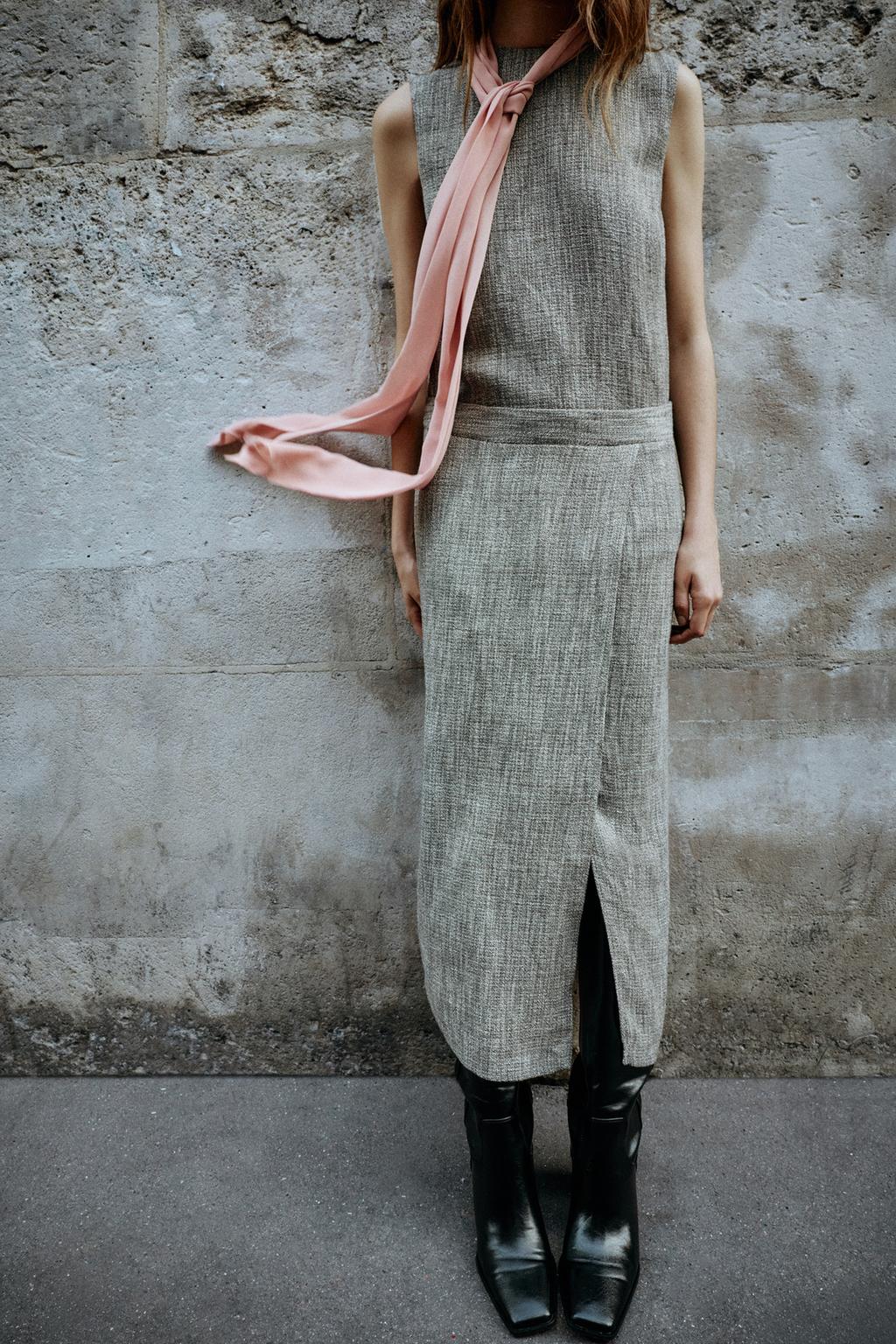 COMBINED BOW MIDI DRESS