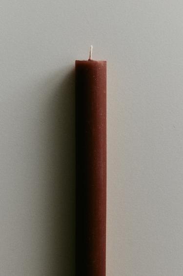 PACK OF LONG DECORATIVE CANDLES (PACK OF 4) - Dark brown by Zara