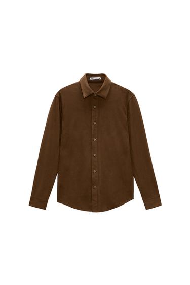 FAUX SUEDE OVERSHIRT