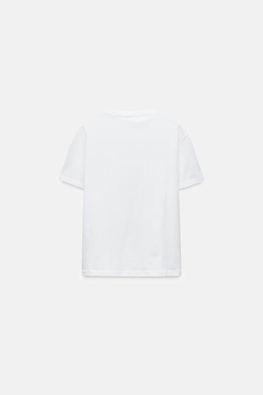 T-SHIRT BASIQUE EN COTON - Blanc de Zara - Image 5