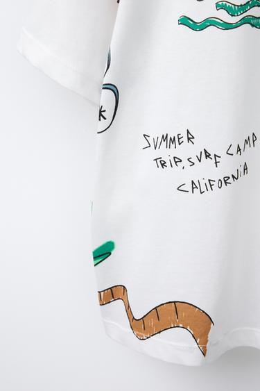PRINTED T-SHIRT - White by Zara - Image 3