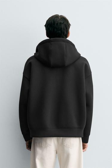 INTERLOCK OVERSIZE FIT HOODIE - Black by Zara - Image 2