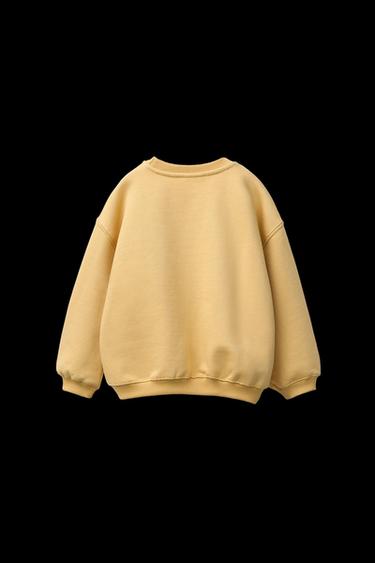 VARSITY SWEATSHIRT WITH CURLY PATCH APPLIQUÉ - camel by Zara