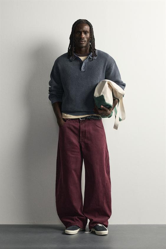 POLO PUNTO ALGODÓN LAVADO - Índigo de Zara - Imagen 0