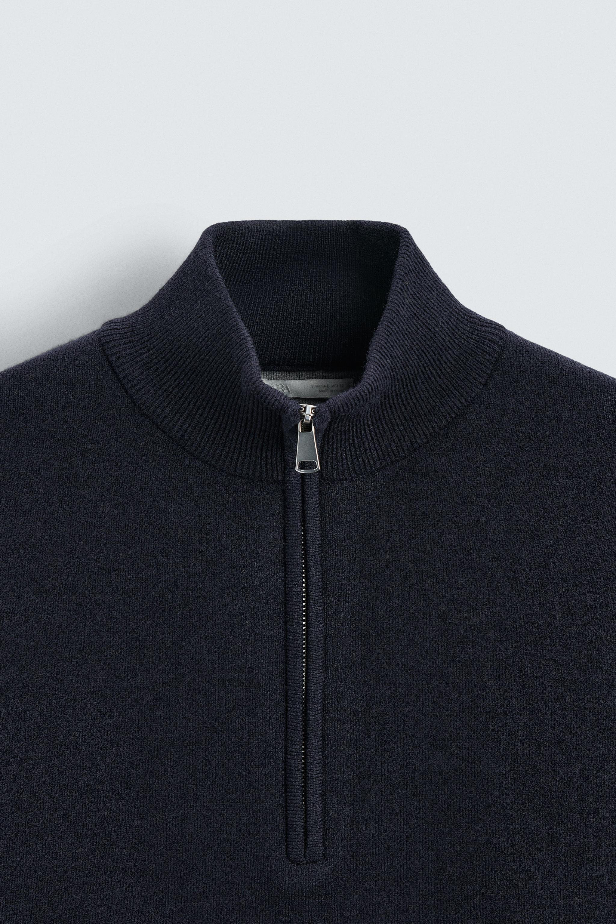 JERSEY CUELLO CREMALLERA SOFT - Marino | ZARA Chile