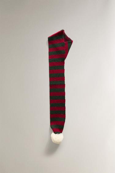 STRIPED CHRISTMAS PET SCARF - أحمر الخاص بـ Zara