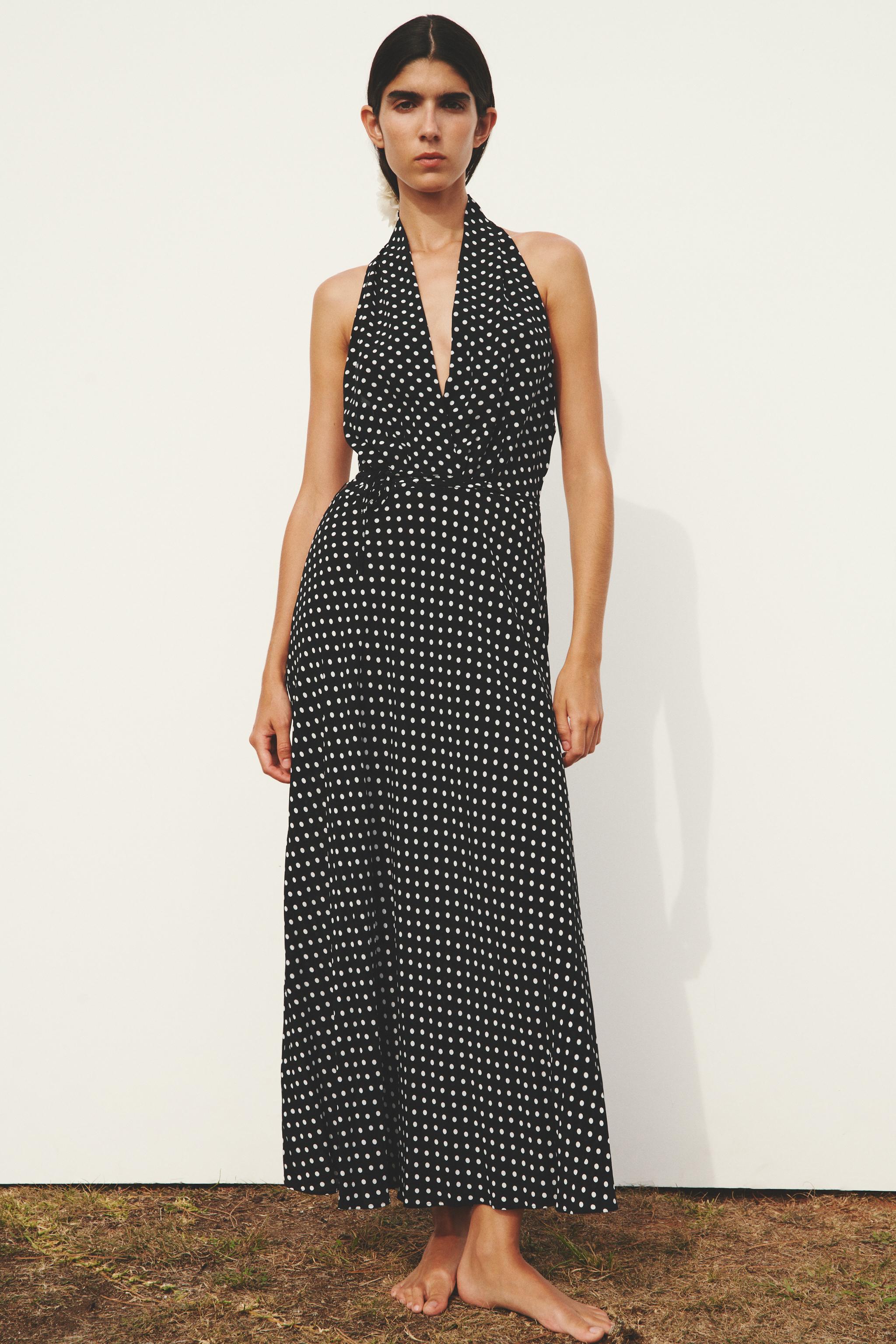 Black and white spotty dress zara hotsell