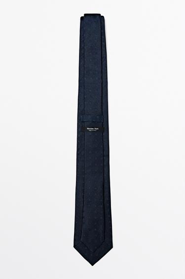 100% silk tie with embroidered detail — Navy blue 2