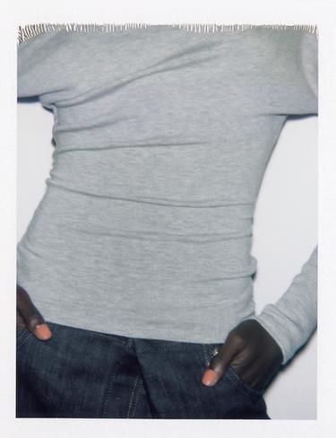 ASYMMETRISCHE SOFT TOP - Grijs gemêleerd van Zara