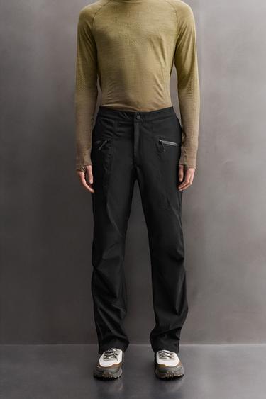 WATERPROOF TECHNICAL SHELL TROUSERS - Black by Zara