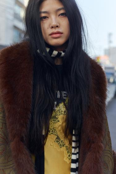 ダブルフェイス刺繍ジャケットダークカーキZaraのダブルフェイス刺繍ジャケット - ダークカーキ 