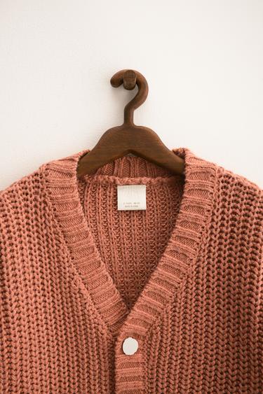 ZARA TIMELESS - CHUNKY KNIT CARDIGAN - Peach by Zara - Image 2
