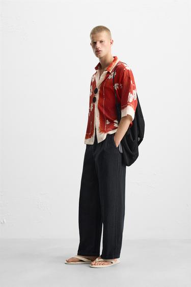 CHEMISE À IMPRIMÉ FLORAL - Écru / Rouge de Zara - Image 3