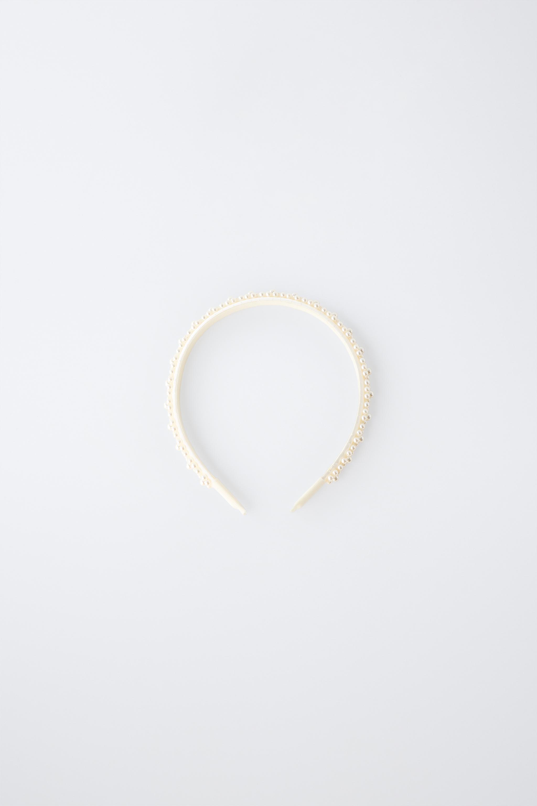 PEARL APPLIQUÉ HEADBAND — White