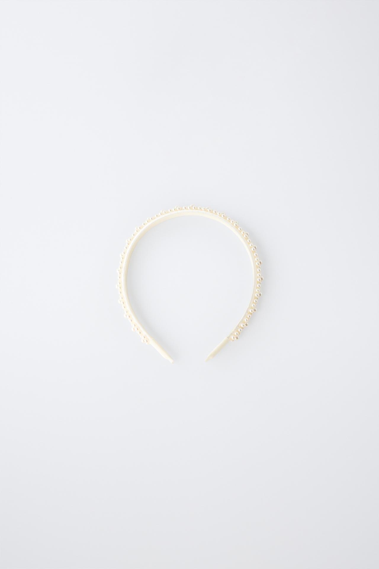 PEARL APPLIQUÉ HEADBAND — White