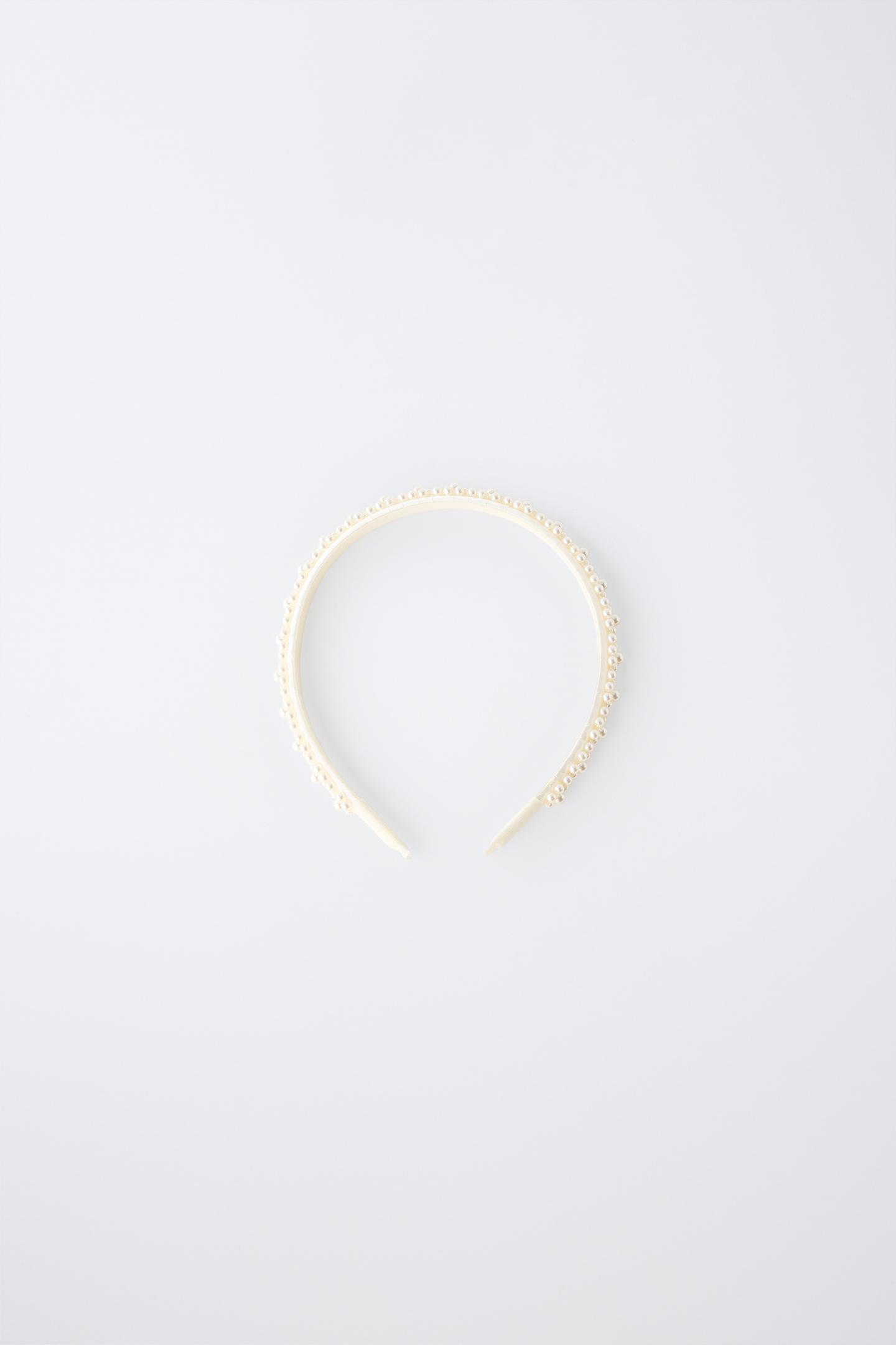 Детские аксессуары для волос Zara Pearl AppliquÉ Headband, цвет: Белый — фото 2