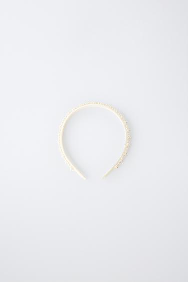 PEARL APPLIQUÉ HEADBAND — White 2