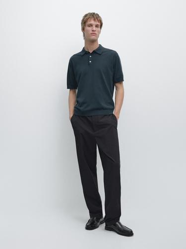 Jersey polo punto algodón - Lavanda de Zara