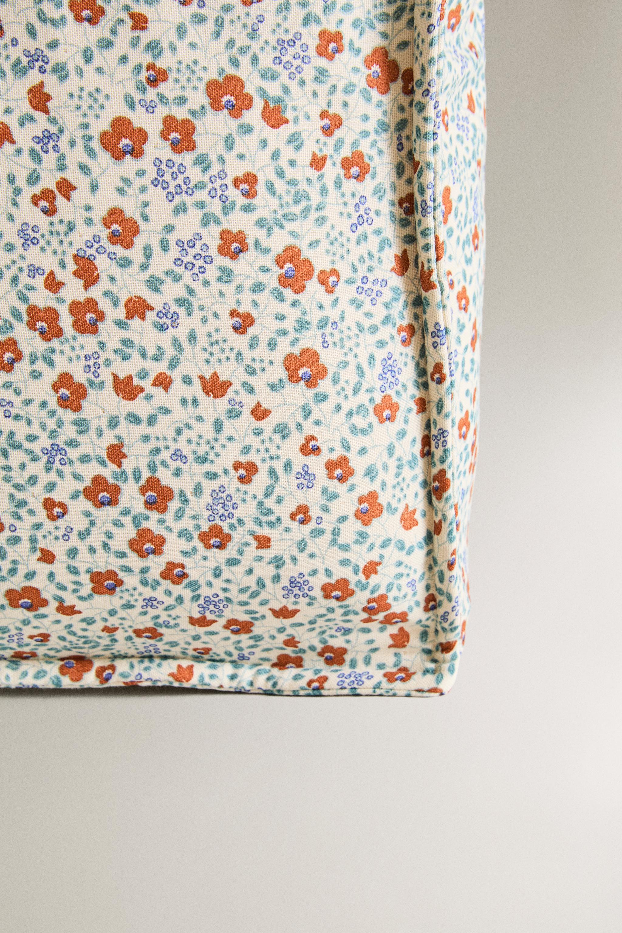 SAC DE PLAGE FLEURI EN COTON