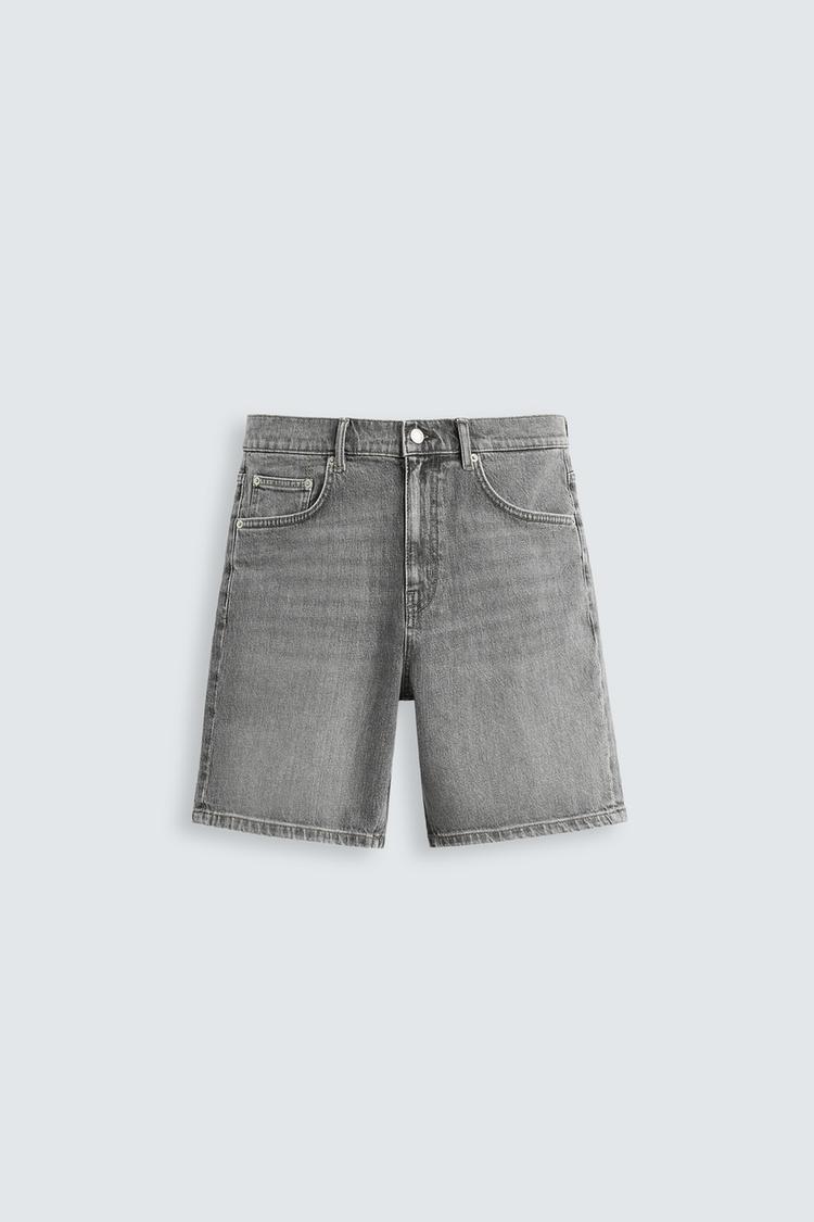 ZARA REGULAR FIT DENIM BERMUDA SHORTS