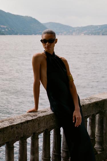 VESTIDO MIDI HALTER - Negro de Zara - Imagen 0
