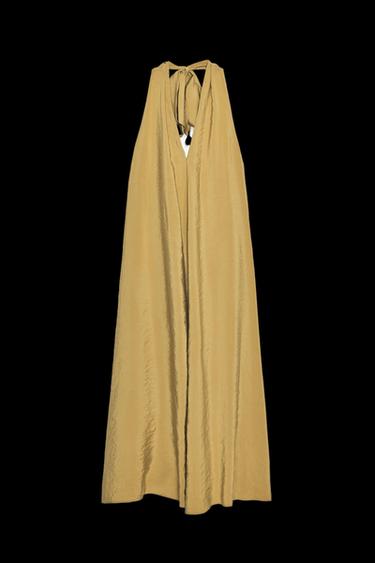 VESTIDO MIDI FLUIDO HALTER - Oliva de Zara - Imagen 0