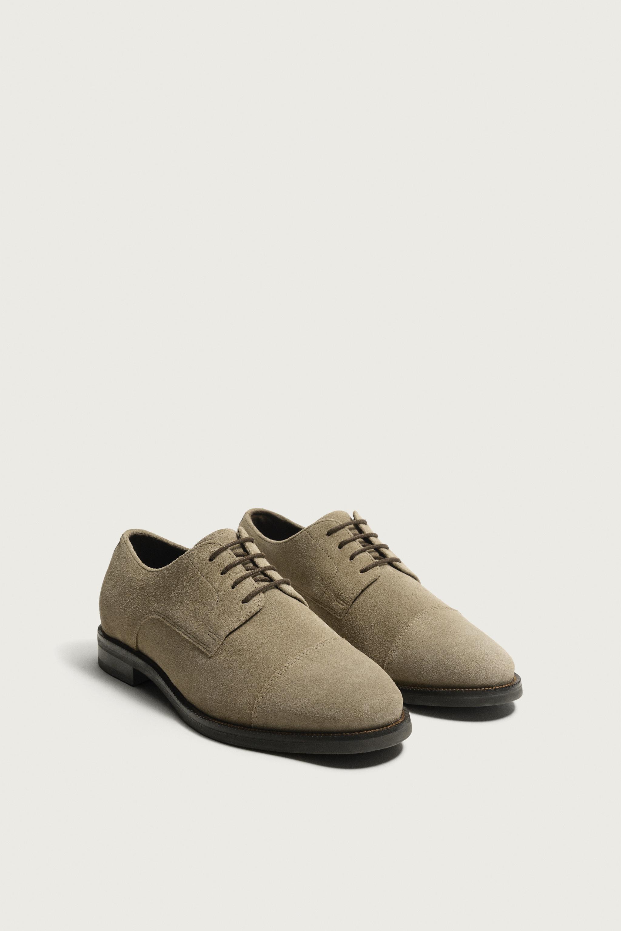 LEATHER DRESS SHOES — Taupe Gray