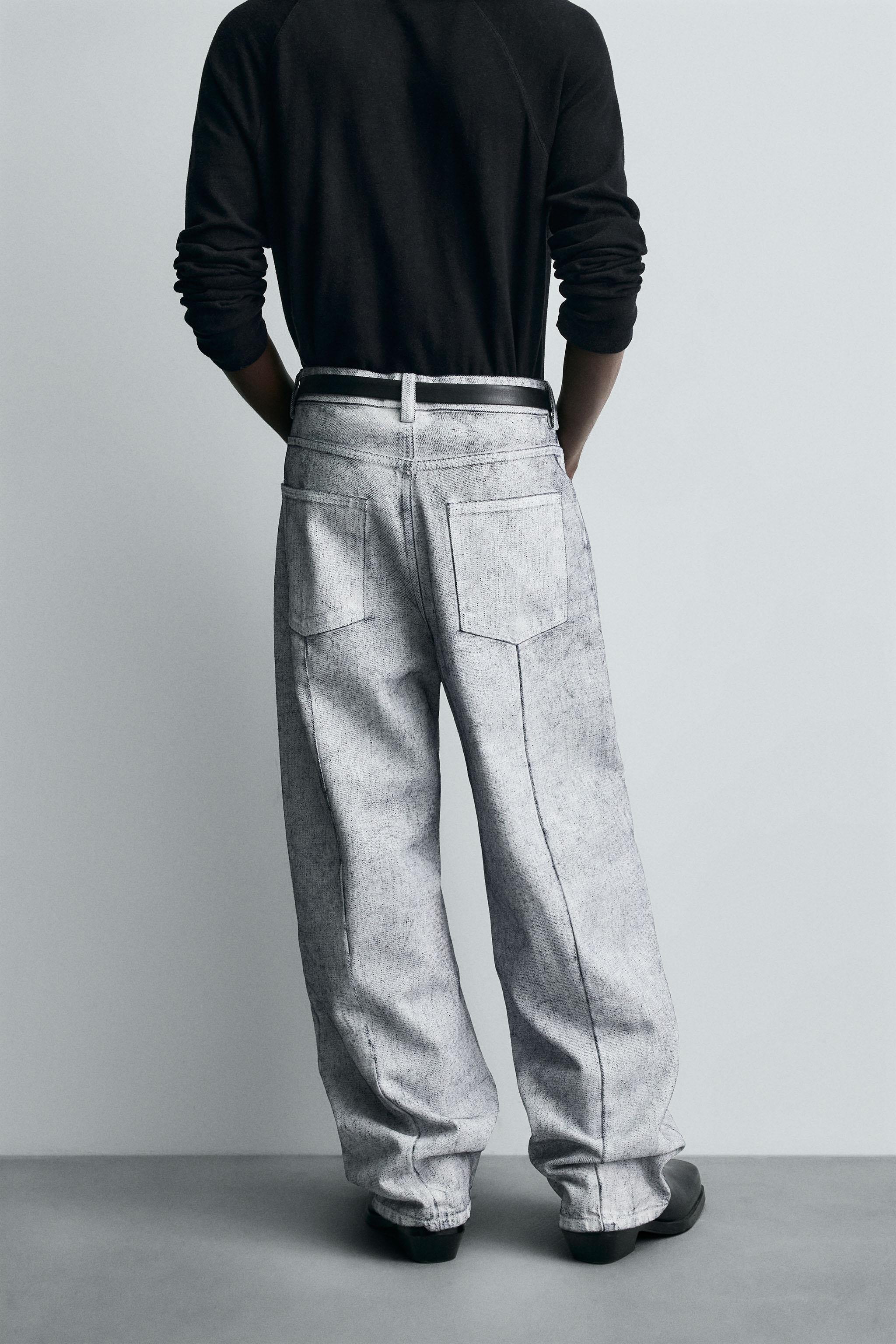 ワックスフィニッシュ バギーフィットデニム - ホワイト | ZARA Japan