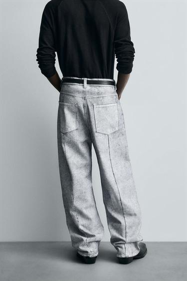 WAXED FINISH BAGGY FIT JEANS - white by Zara - Image 2