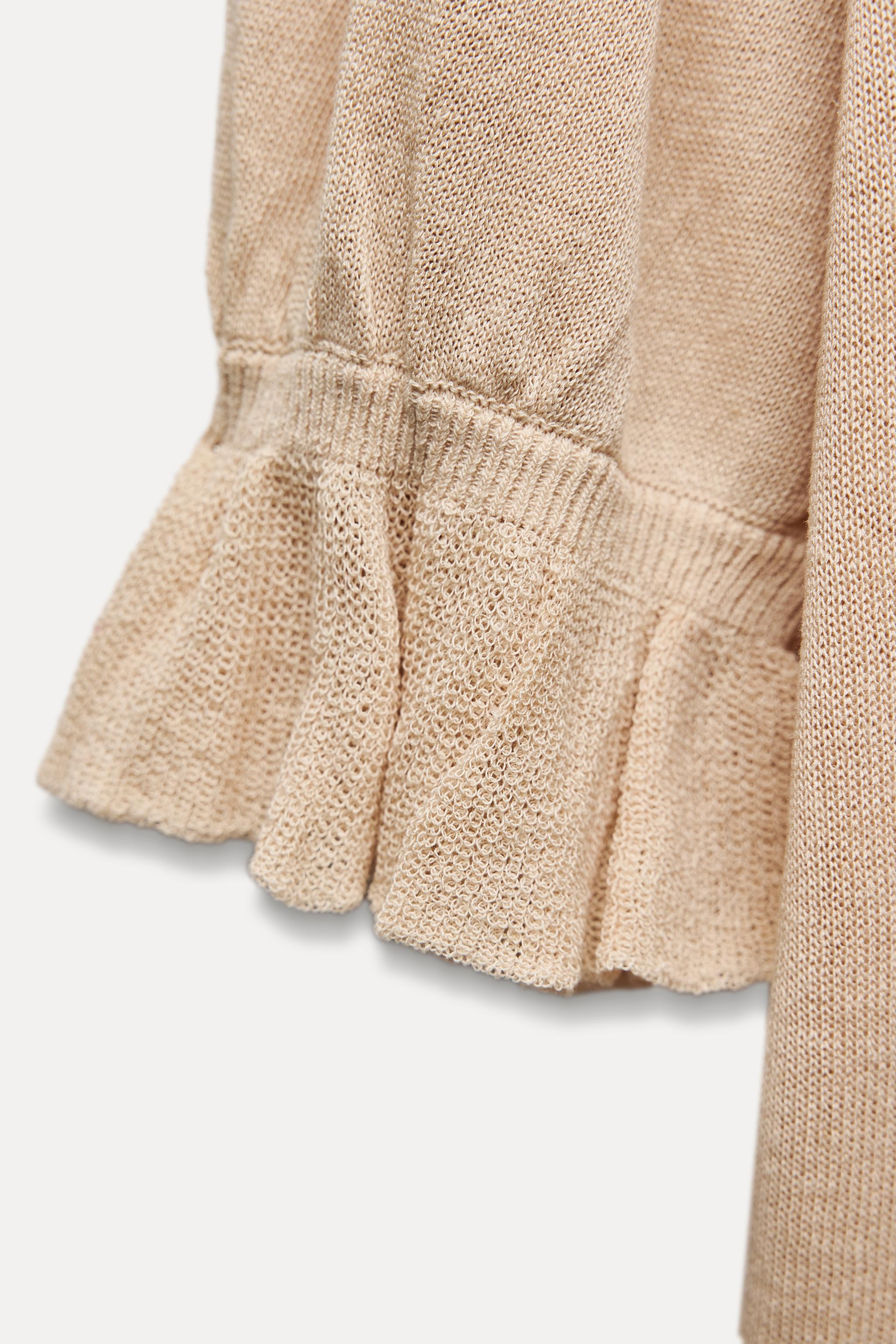 zara ruffled knit top
