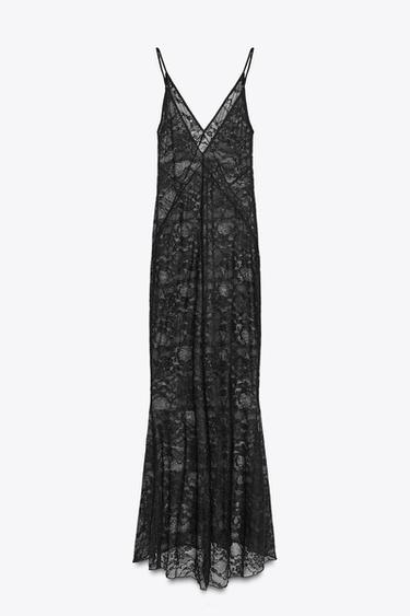 LONG LACE DRESS - Black by Zara - Image 7