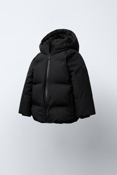 WATER-REPELLENT HOODED PADDED JACKET - Black by Zara - Image 1