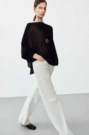 Zara CAPE KNIT JUMPER - Black