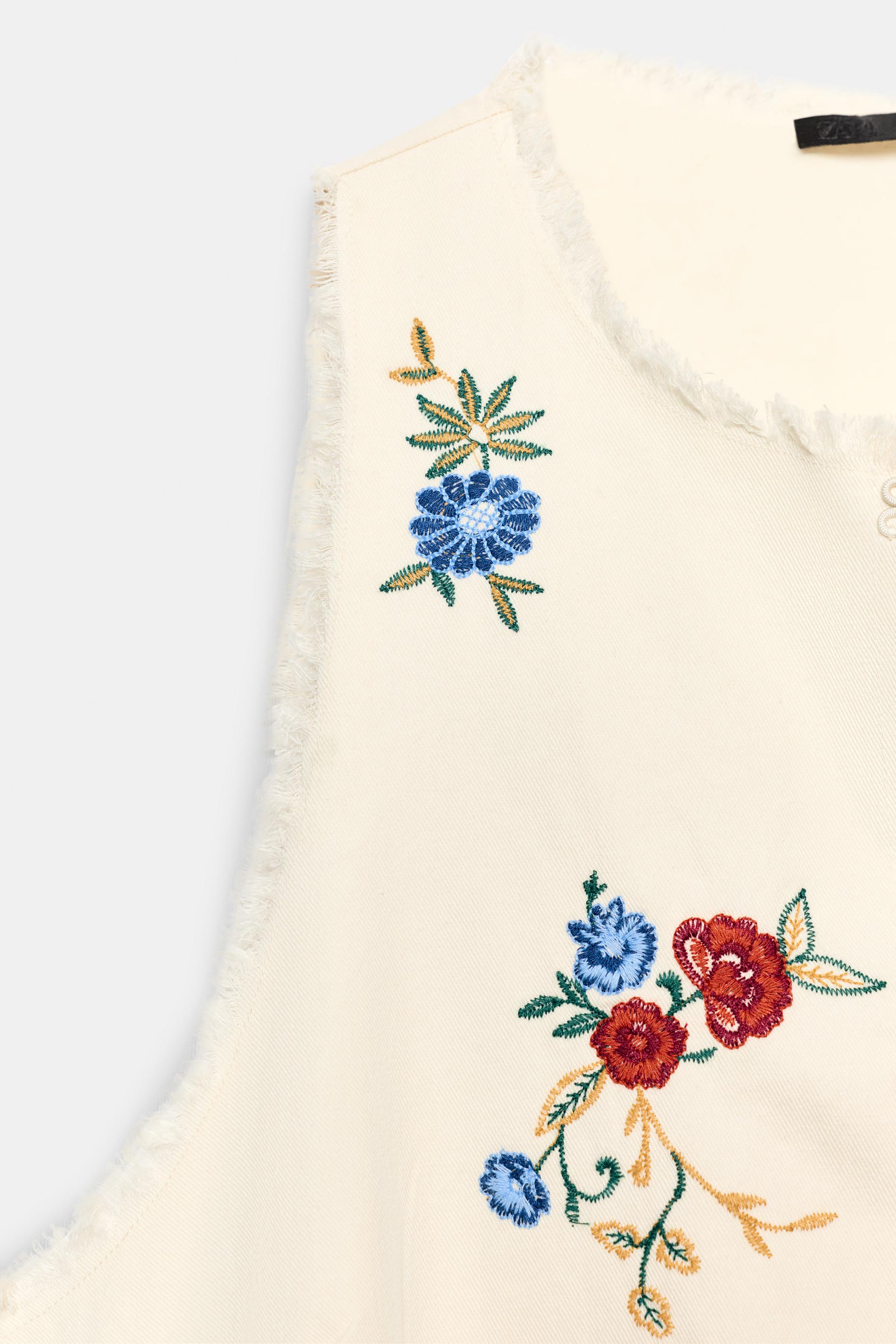 Zara İşlemeli Yelek Üst görsel 7