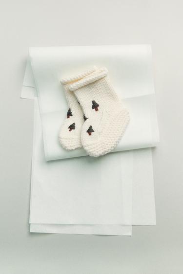 Zara TREE BOOTIES - Off White