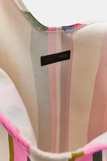 STRIPED CANVAS BAG - Multicoloured by Zara - Image 10
