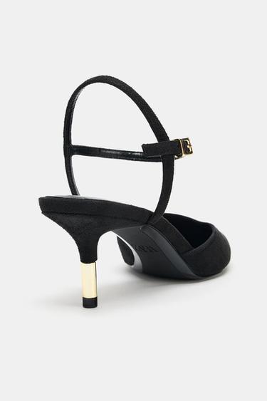 HEELED SLINGBACK SHOES - Black by Zara