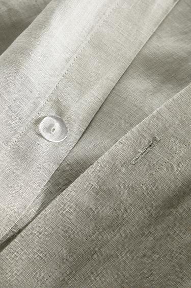 (140 GXM²) WASHED LINEN DUVET COVER - Blue grey by Zara