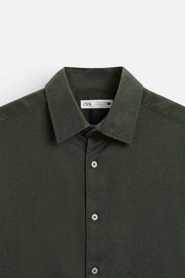 EASY CARE TEXTURED SHIRT - Dark green by Zara - Image 7