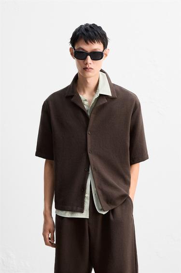 TEXTURED SHIRT - Brown by Zara