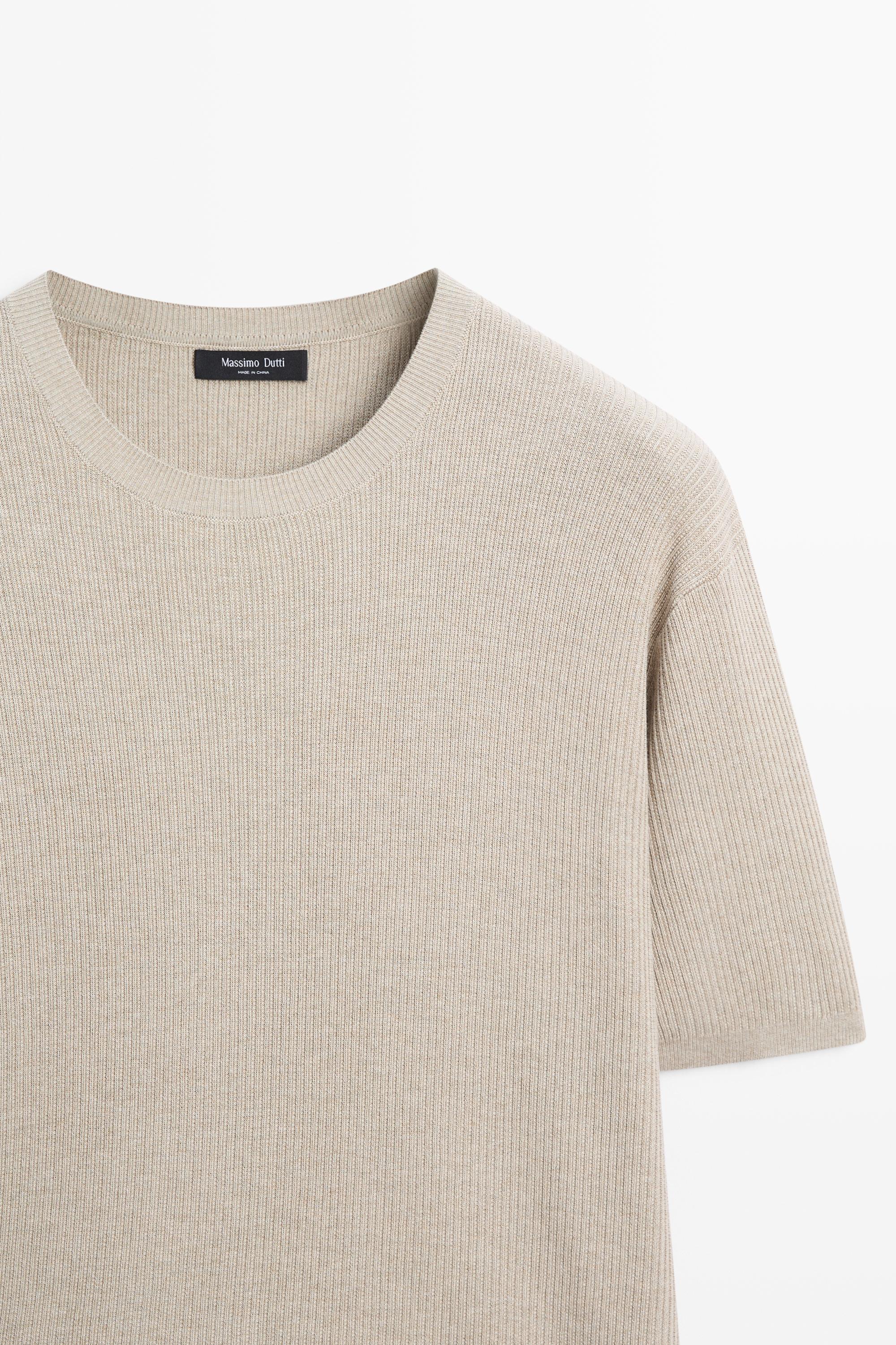 Pull en maille à manches courtes avec coton