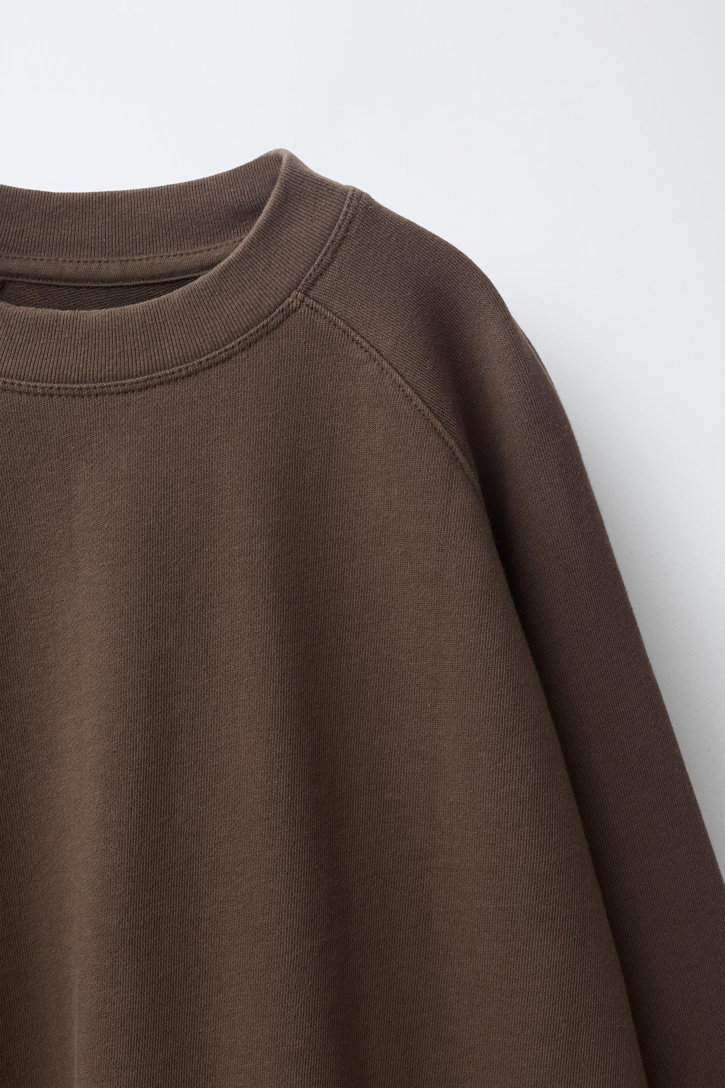 Детский комплект Zara Plain Sweatshirt and Balloon Pants Set, цвет: Коричневый — фото 6