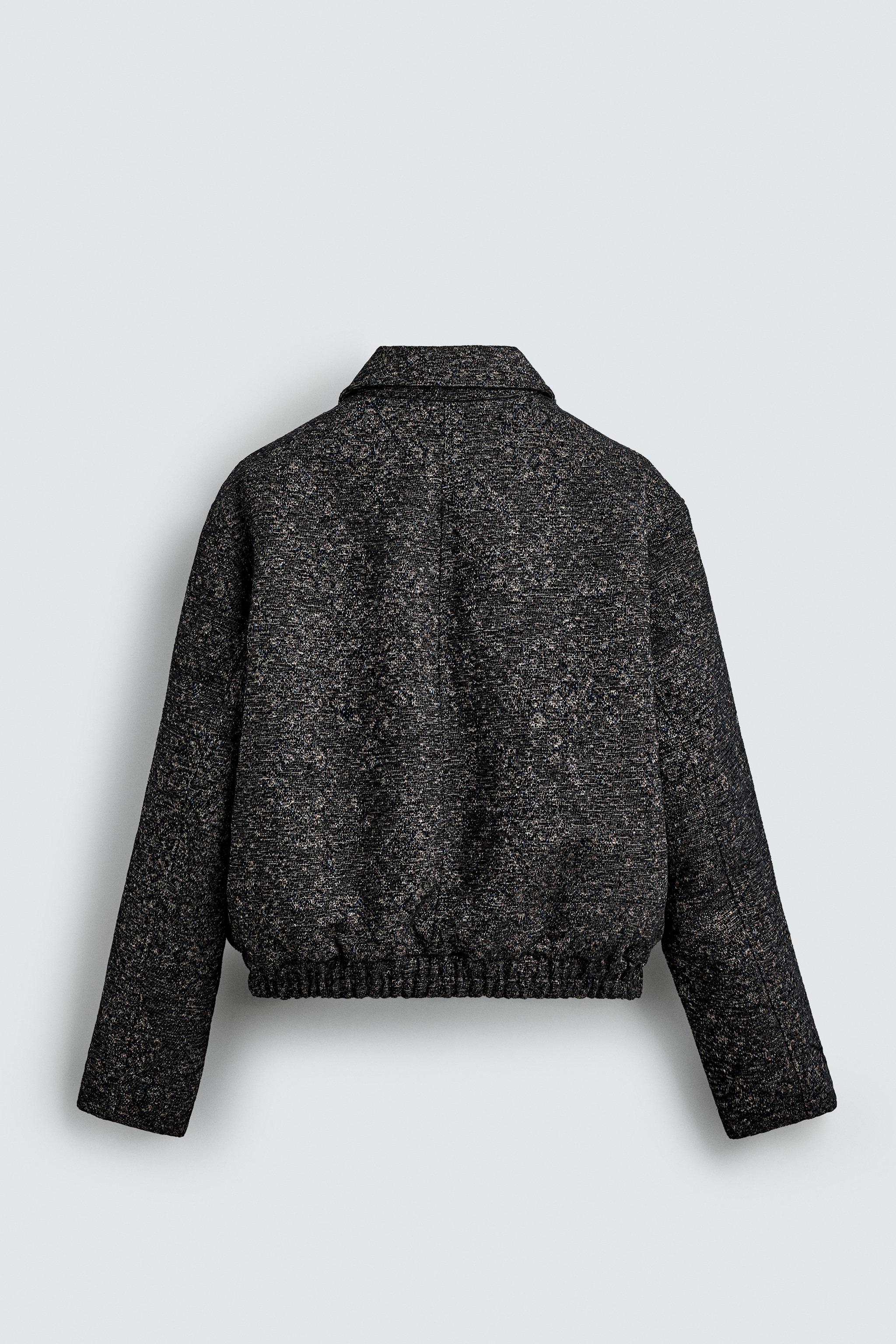 Zara TEXTURED JACQUARD JACKET | Place Rosemère