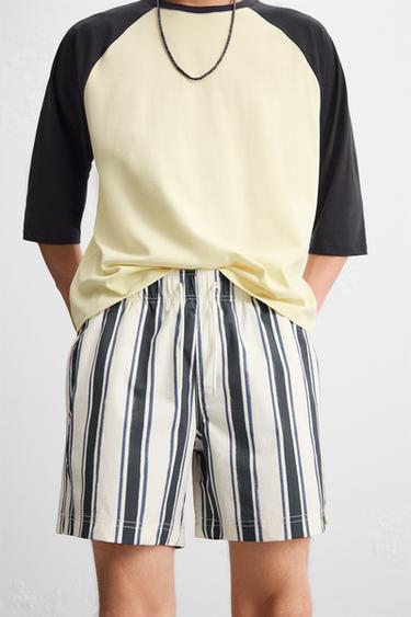 MAILLOT DE BAIN MOYEN RAYURES - Écru / Bleu de Zara - Image 5