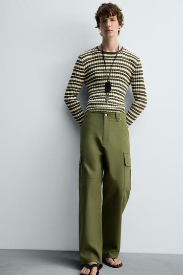 PANTALON CARGO COUPE DÉCONTRACTÉE - Kaki de Zara - Image 4