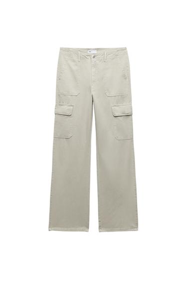 HIGH-RISE STRAIGHT-FIT TRF CARGO TROUSERS