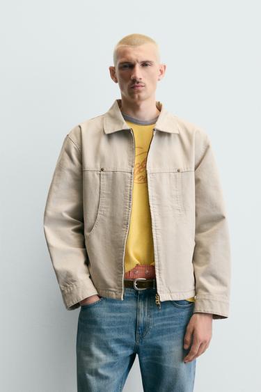 CAZADORA RELAXED FIT BOLSILLOS - Blanco roto de Zara