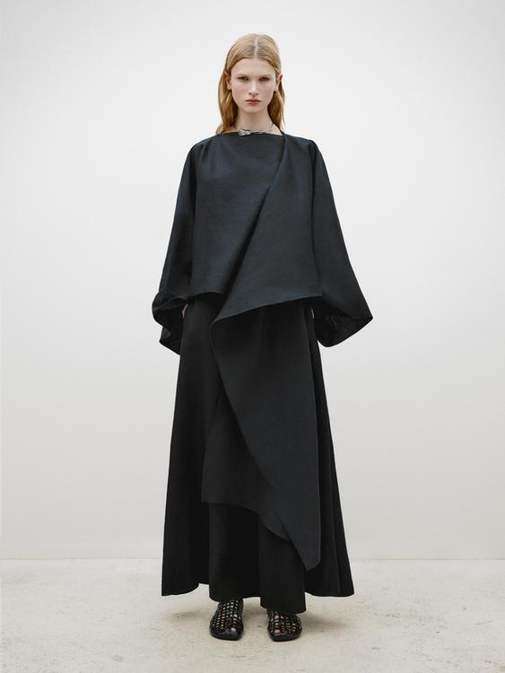 Long linen skirt - Limited Edition - Black | ZARA Canada