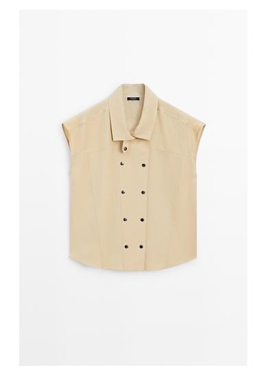 Chemise manches courtes boutons-pression - Rouille de Zara